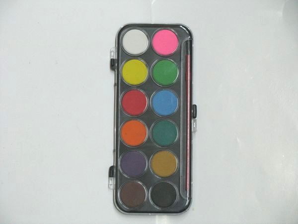 Купить Краски акварельные 12цв + кисточка в онлайн-магазине Мегаопт с бесплатной доставкой по Беларуси.