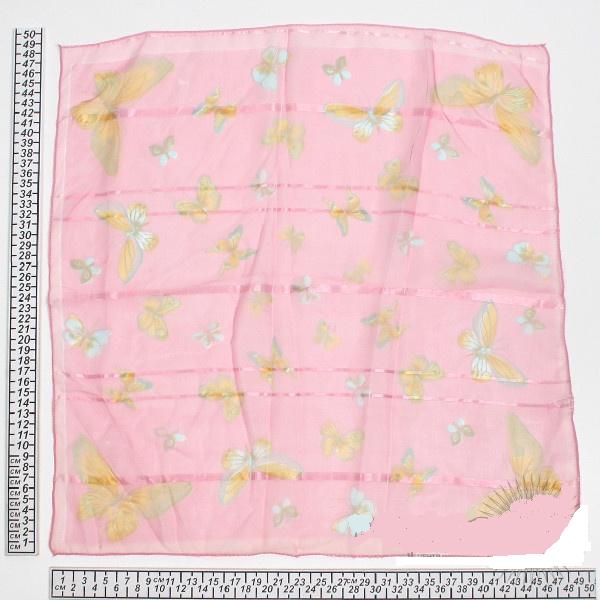 Платок женский "Фестиваль бабочек" шифон (полиэстер) 50*50 405-028 купить в интернет-магазине Megaopt Беларусь